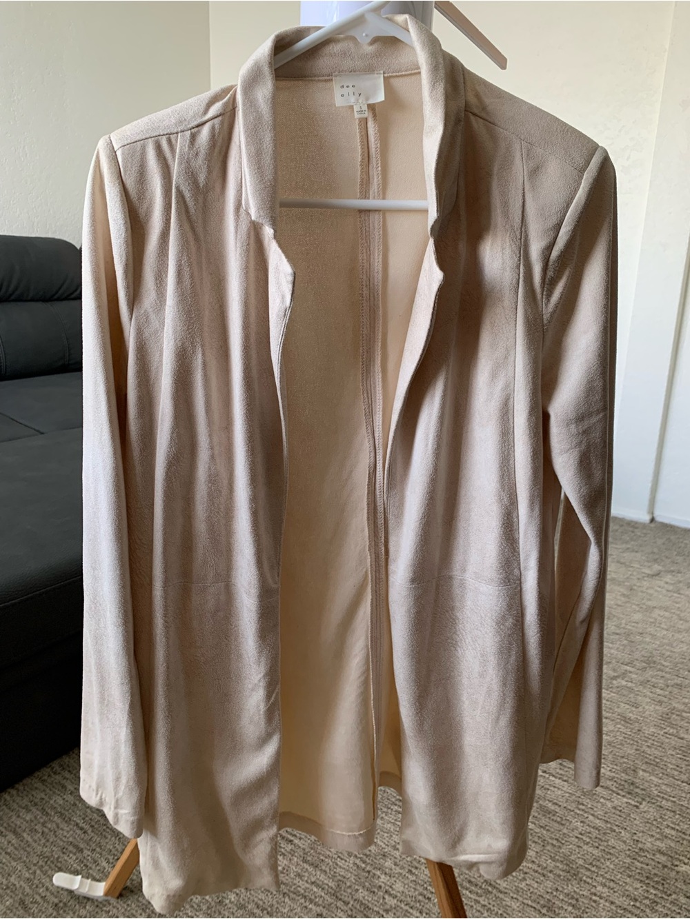 Women's Open Front Light Beige Jacket